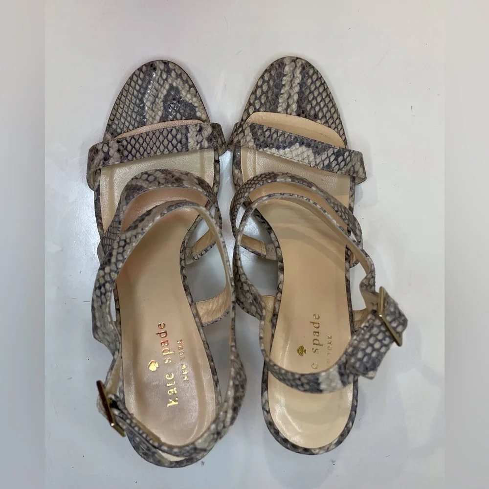 Kate Spade‎ Snakeskin Pattern Wedges Sandals Size 7 B